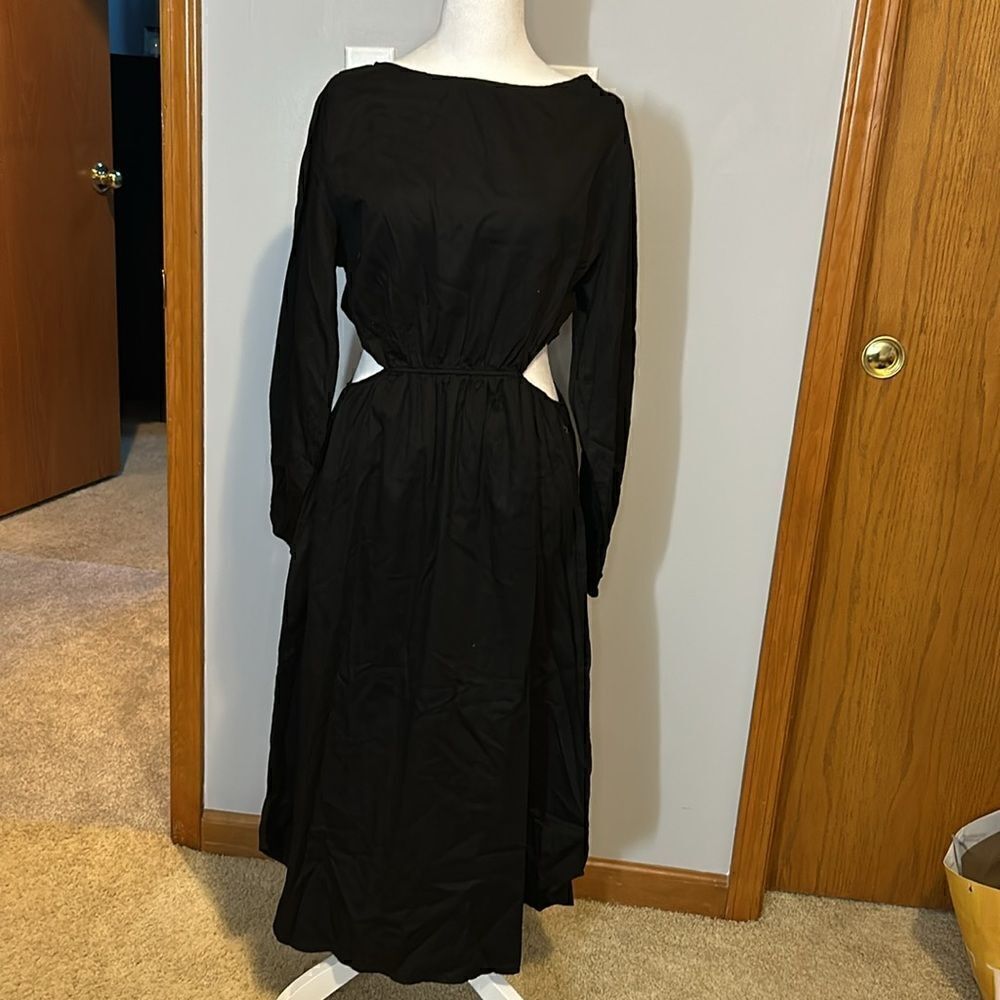 NWT StarkX capri dress 100% cotton black cutout vacation resort size M
